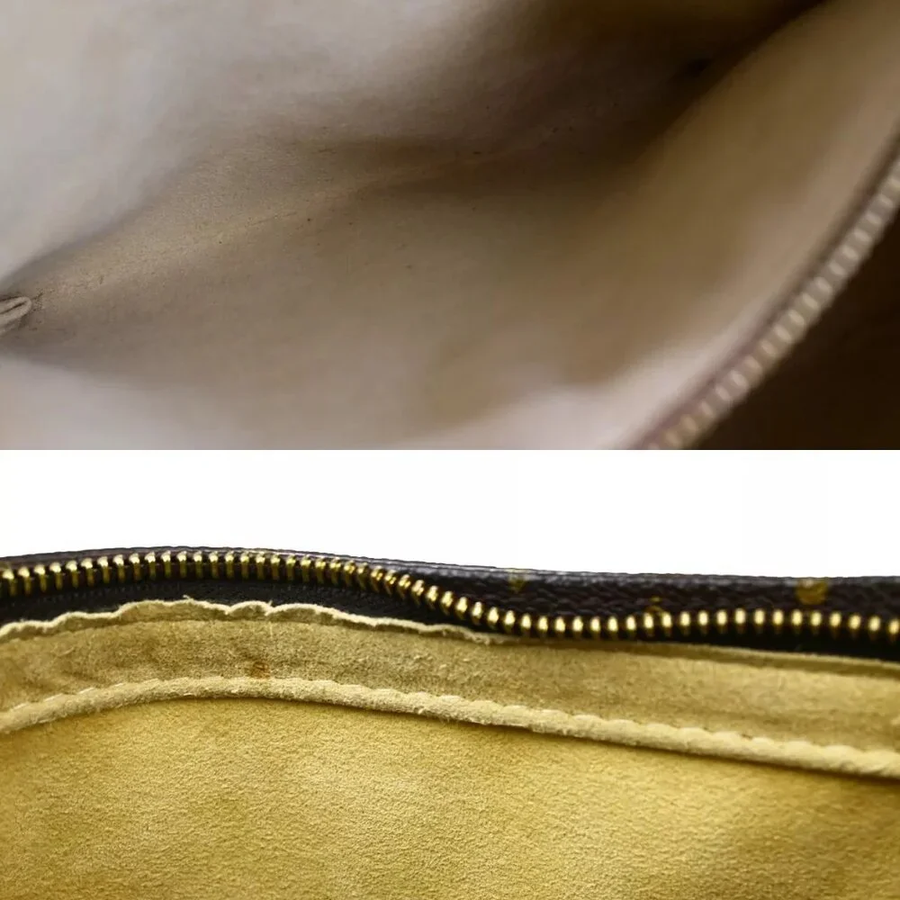 LOUIS VUITTON Logo Looping GM Shoulder Bag Monogram Leather Brown